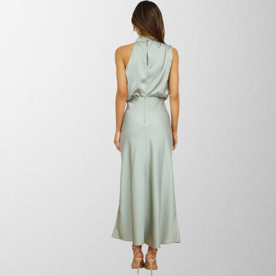 Mary - Timeless Satin Halter Dress