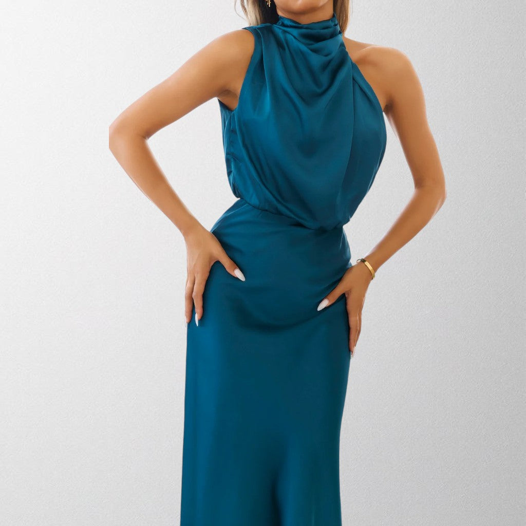 Mary - Timeless Satin Halter Dress