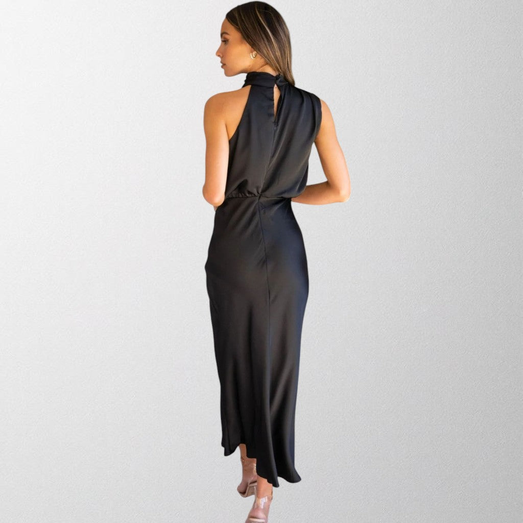 Mary - Timeless Satin Halter Dress