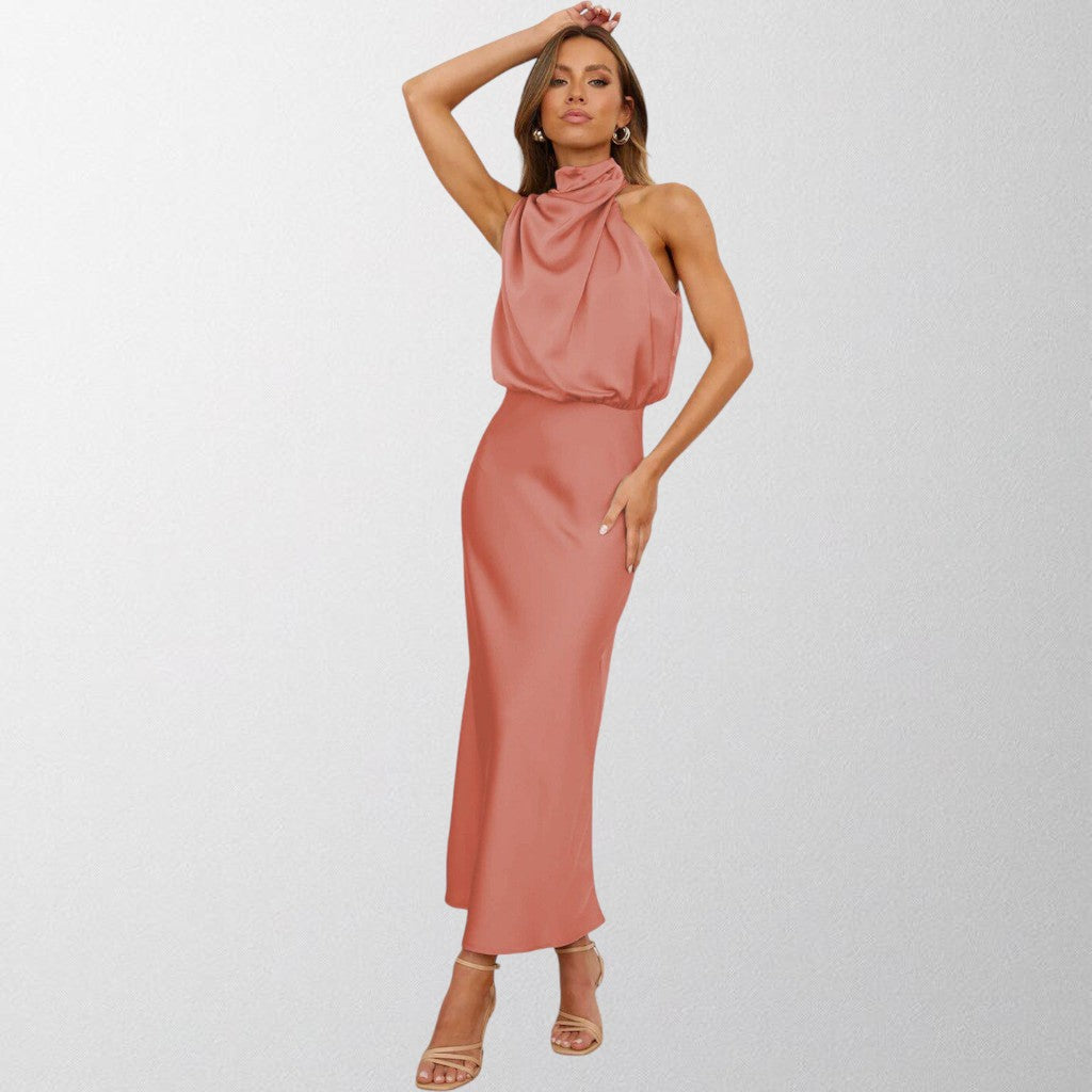 Mary - Timeless Satin Halter Dress