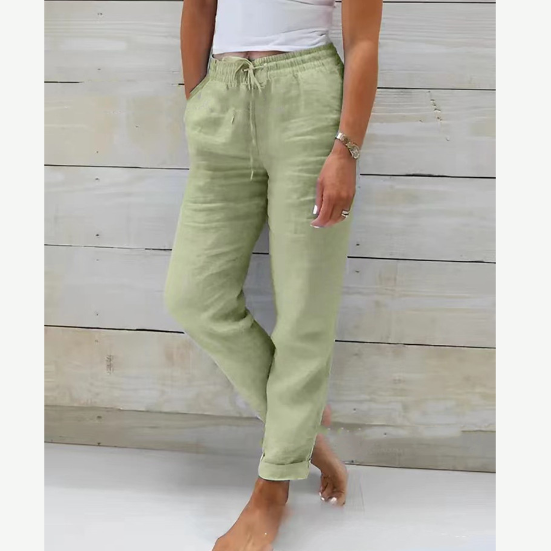 Eleonor - High-Quality Breathable Linen Stretch Trousers