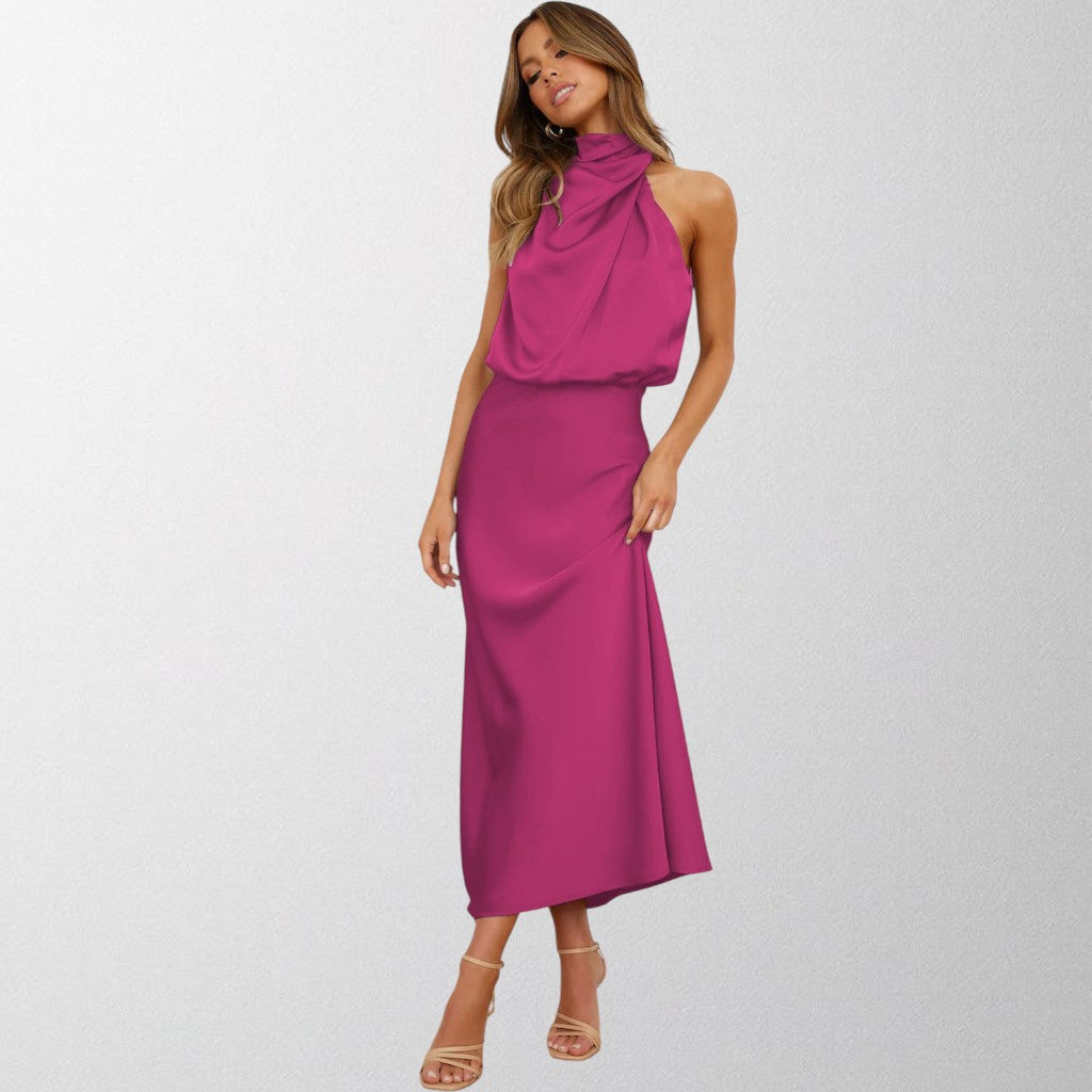 Mary - Timeless Satin Halter Dress