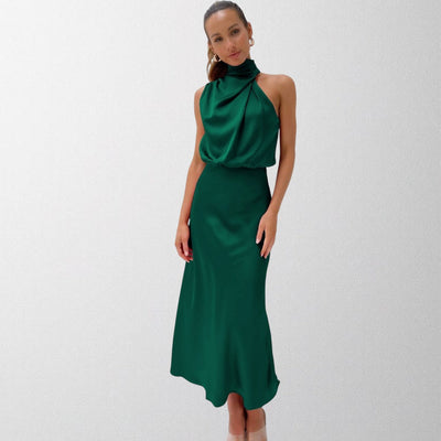 Mary - Timeless Satin Halter Dress