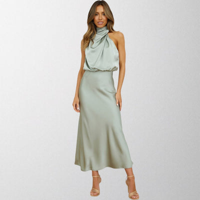 Mary - Timeless Satin Halter Dress
